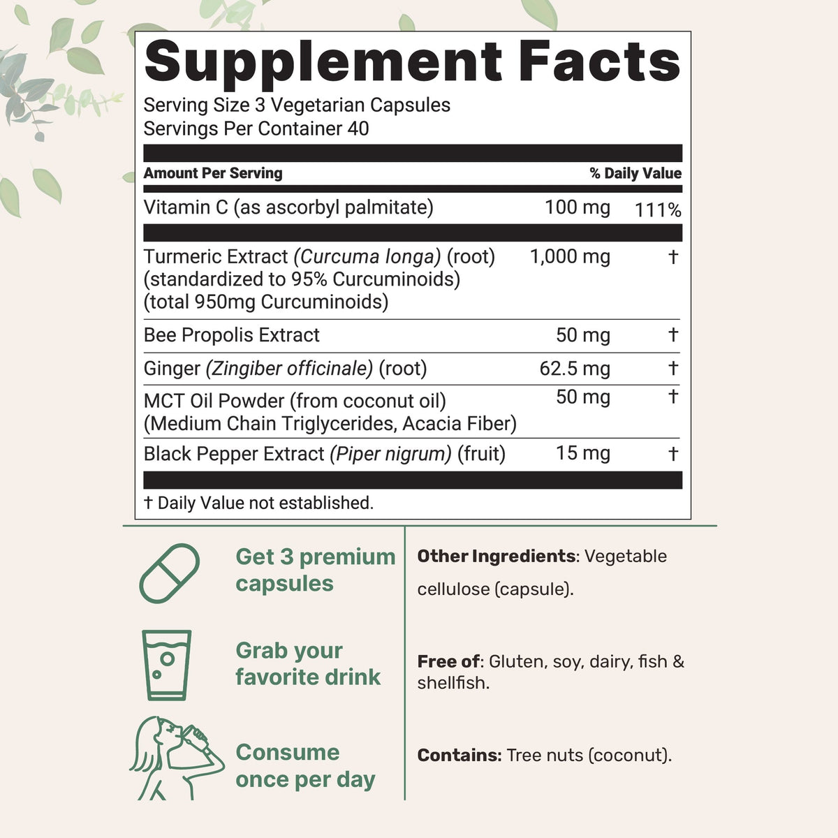 6-In-1 Turmeric Curcumin Capsules